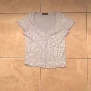 Light blue floral button up from brandy Melville.